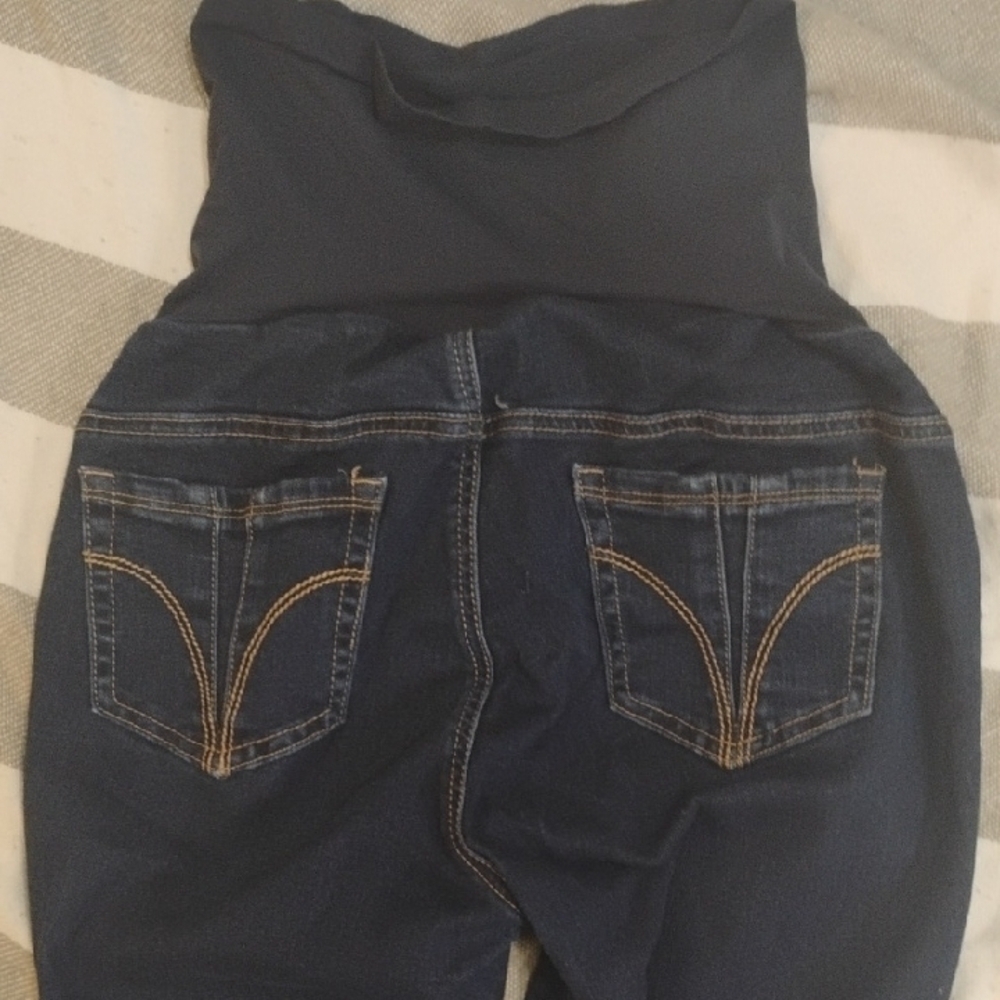 Indigo Blue Women's Size Large High Rise Curvy Maternity Dark Denim Jean Pant